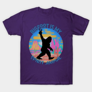 Bigfoot is My Spirit Animal (peace sign, yeti sasquatch) T-Shirt